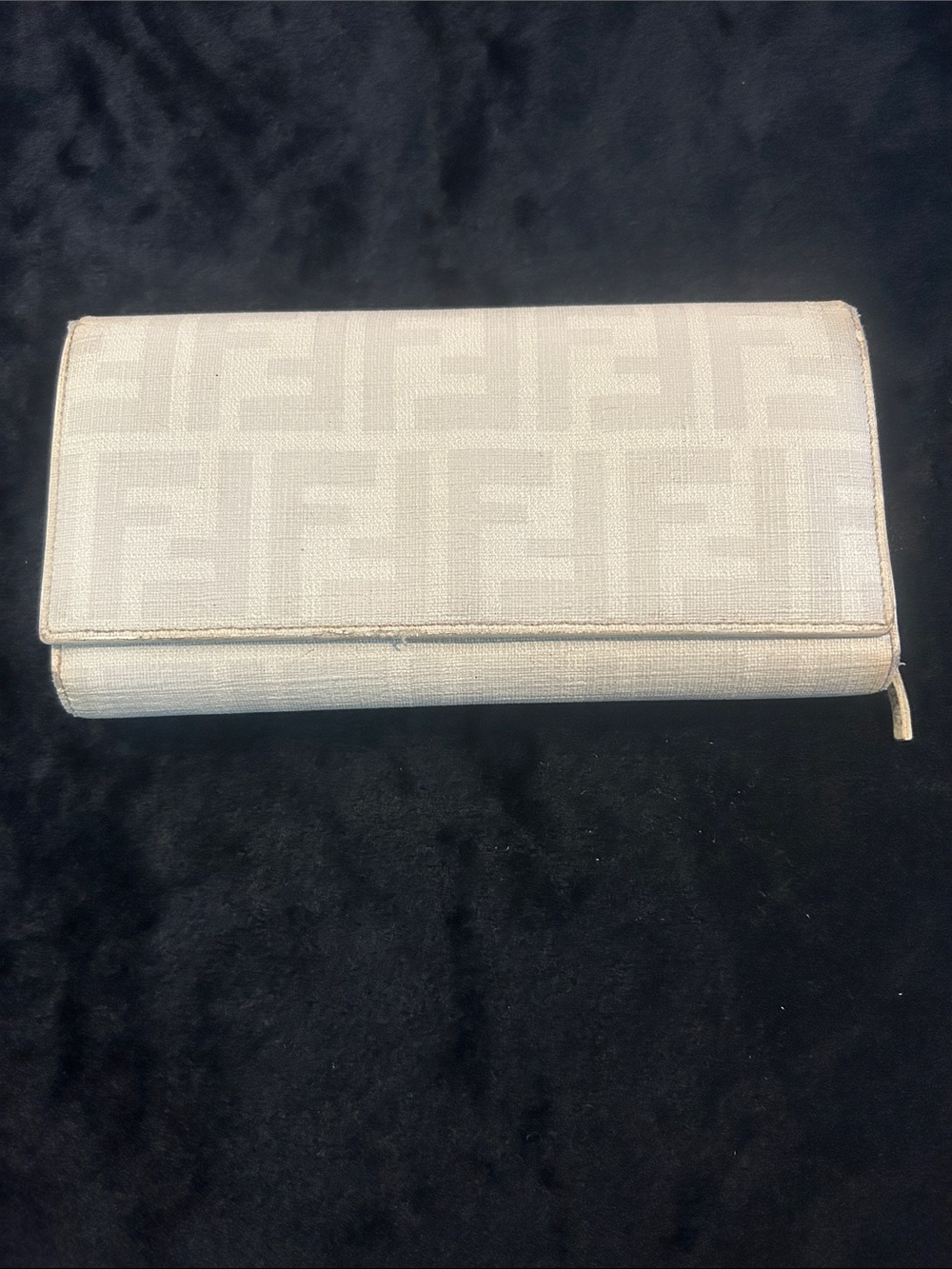 Fendi Cream Logo Continental Wallet